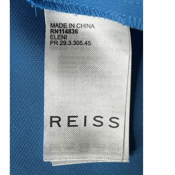 Reiss dress Eleni cap sleeve midi blue size 4 DEFECT - Picture 10 of 11